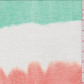 2 YD PC-Aqua Green/Orange/White Ombre Stripe Sweater Knit Fabric