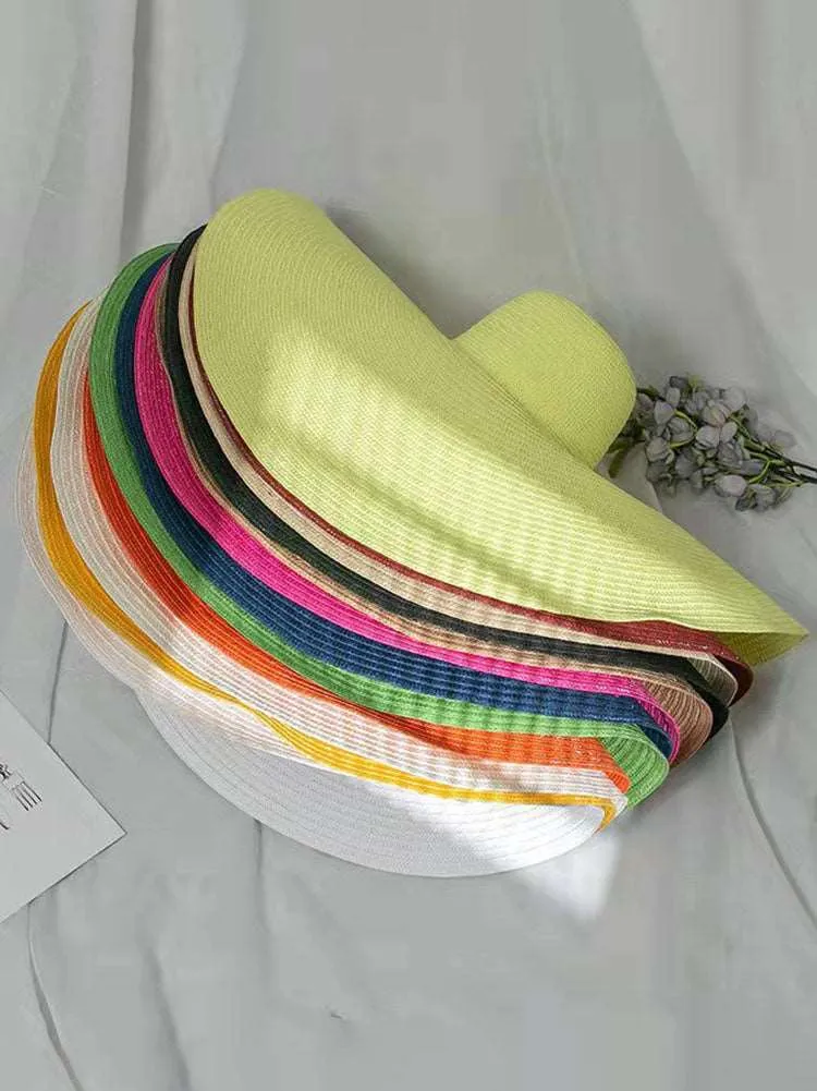 Boho Summer Foldable Wide Brim Straw Hats