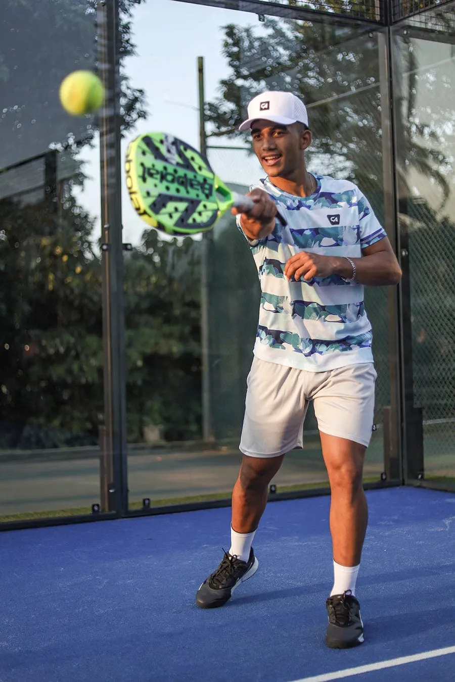 CA Padel Shirt | Striped Floral