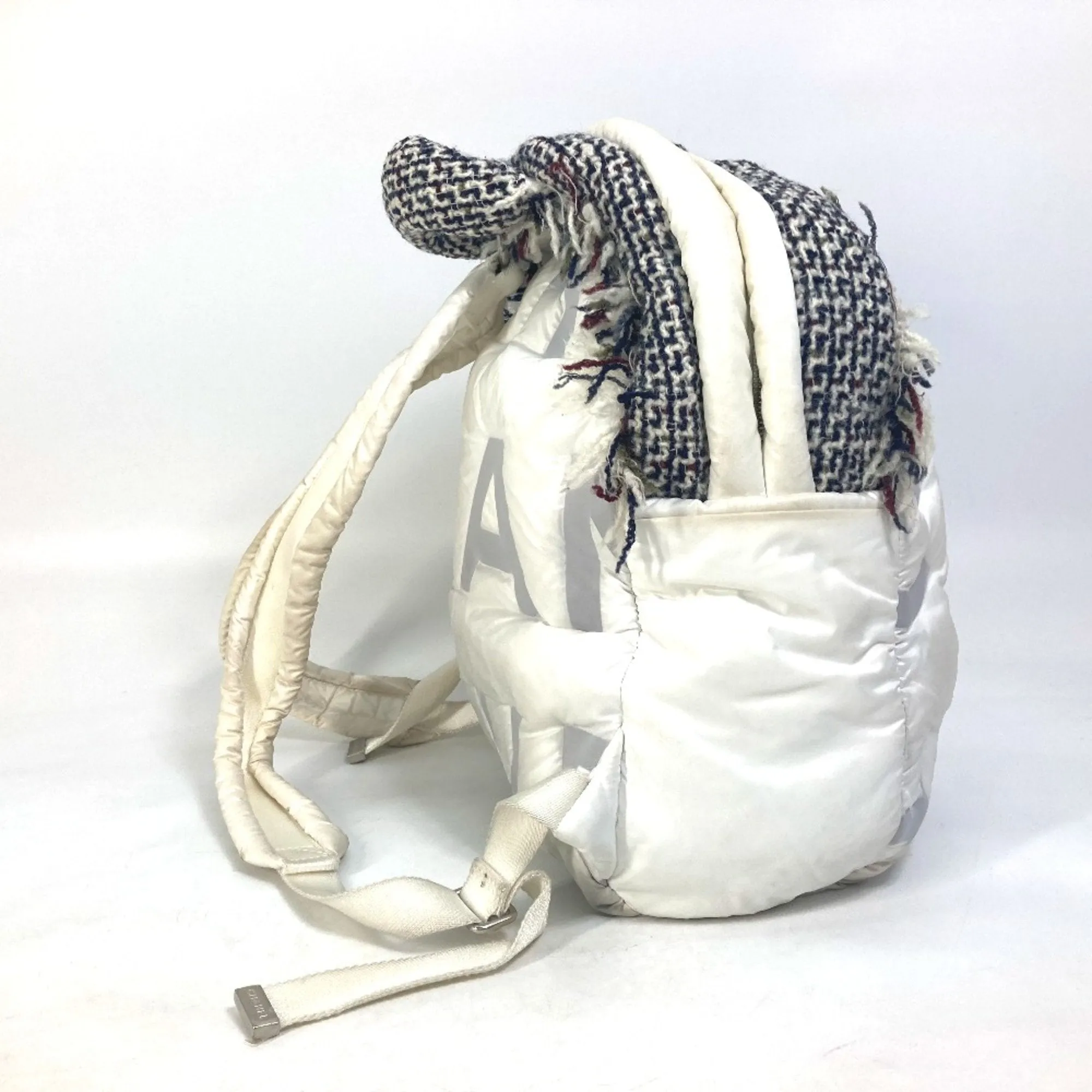 Chanel A91933 fringed bag backpack bag Backpack White