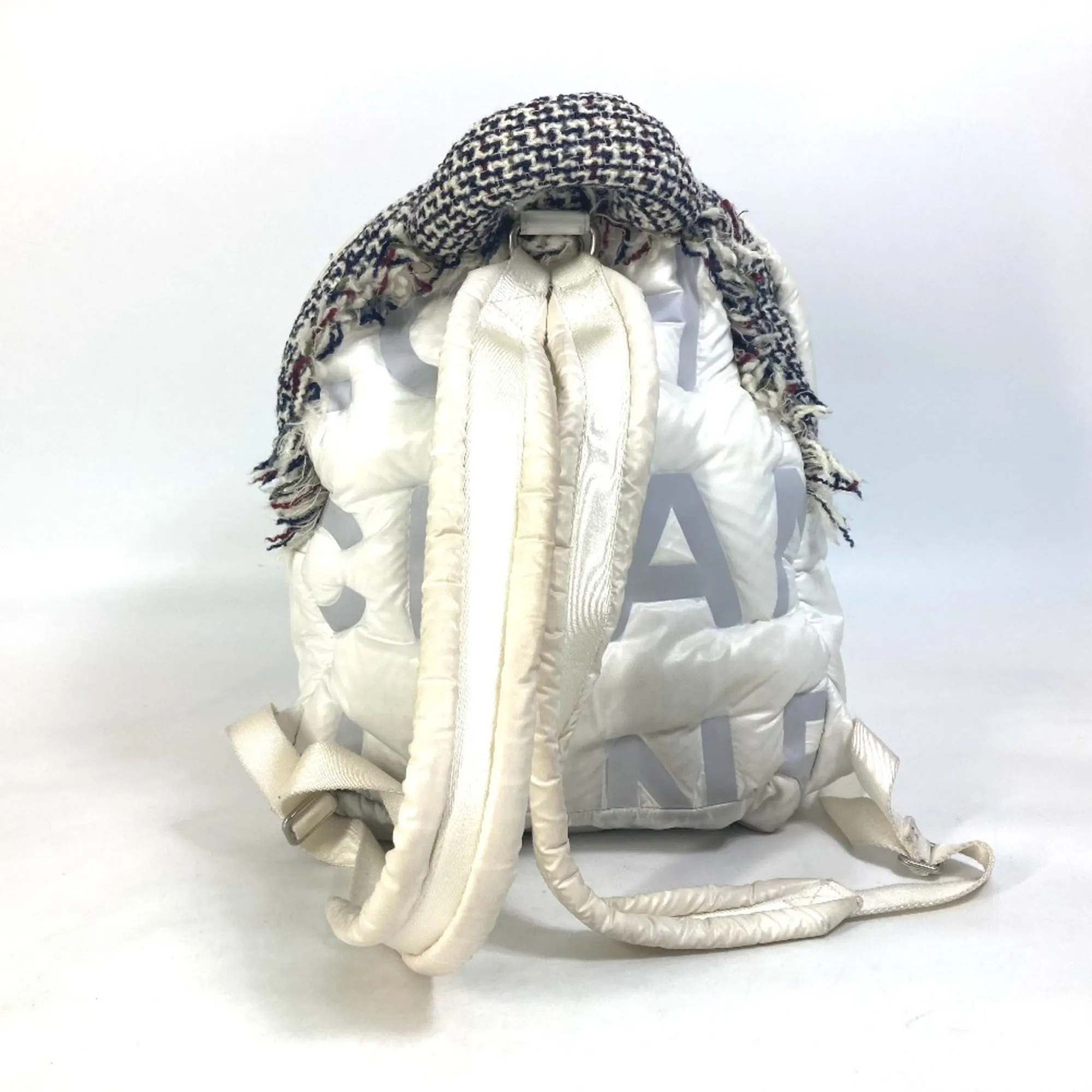 Chanel A91933 fringed bag backpack bag Backpack White