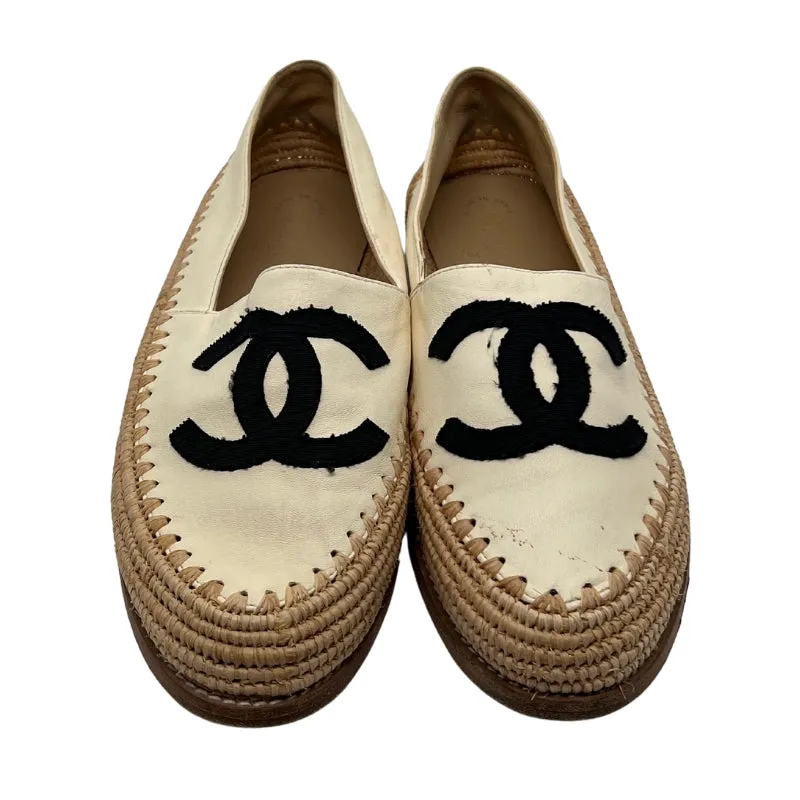 Chanel CC Woven Raffia Espadrilles