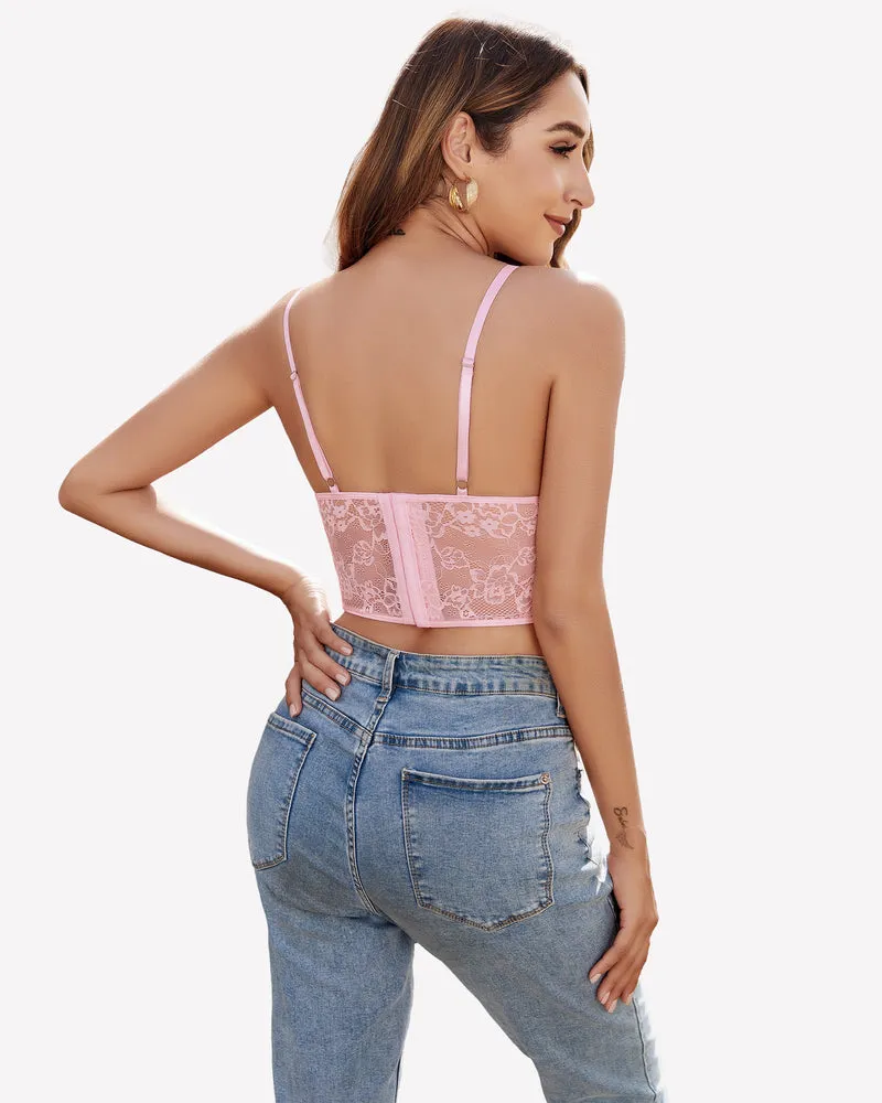 Corset Tops V Neck Bustier