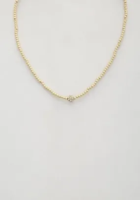 Dainty Round Coin Beaded Necklace