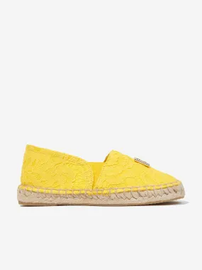 Dolce & Gabbana Girls Logo Espadrilles in Yellow