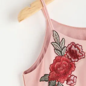 Embroidery Short Halter Top