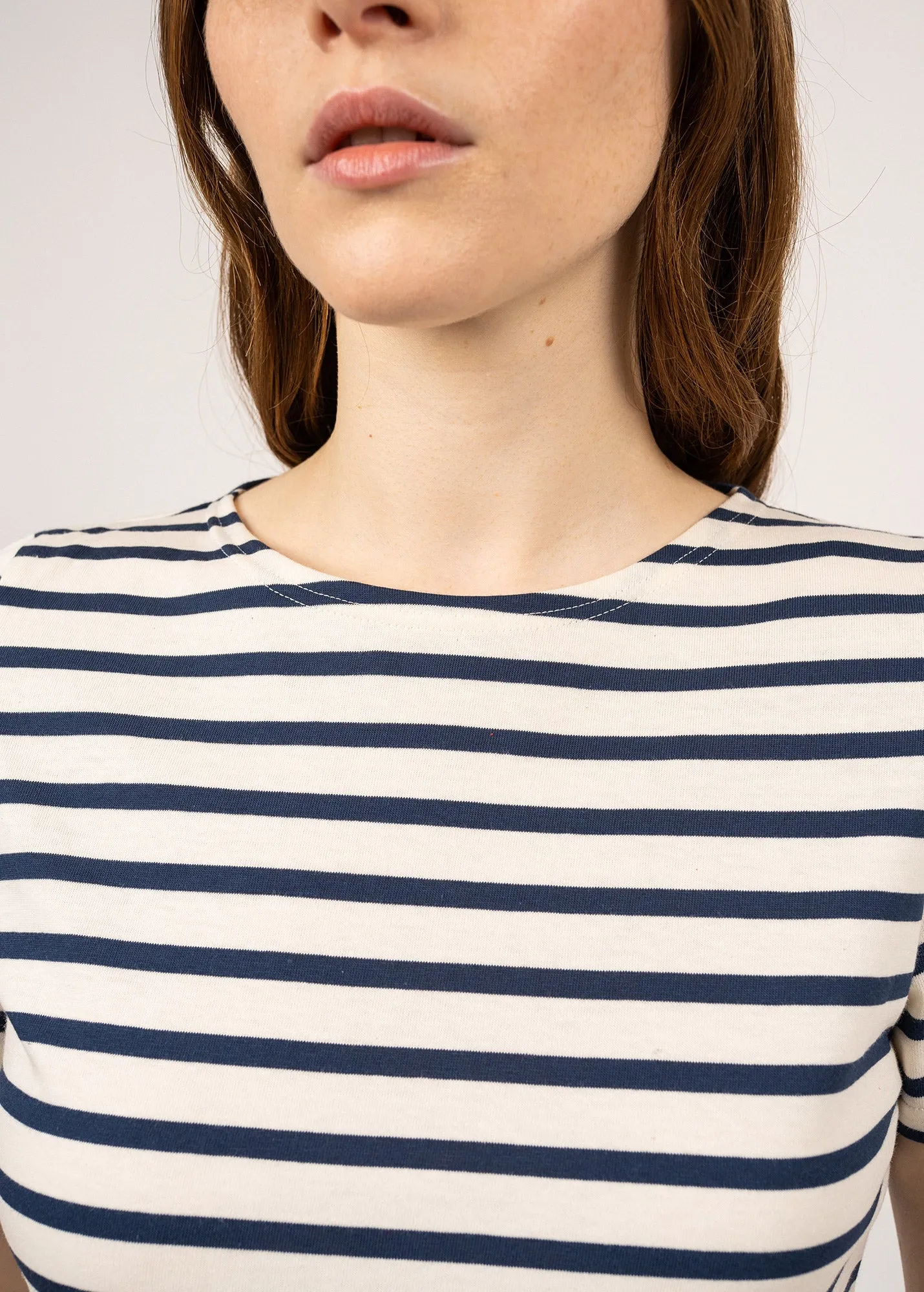 Etrille short sleeve striped sailor shirt - regular fit, in light cotton (ECRU/MARINE)