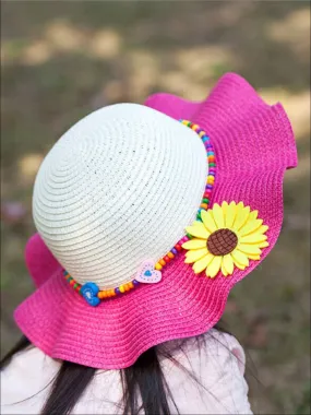 Girls Colorful Sunflower Straw Hat