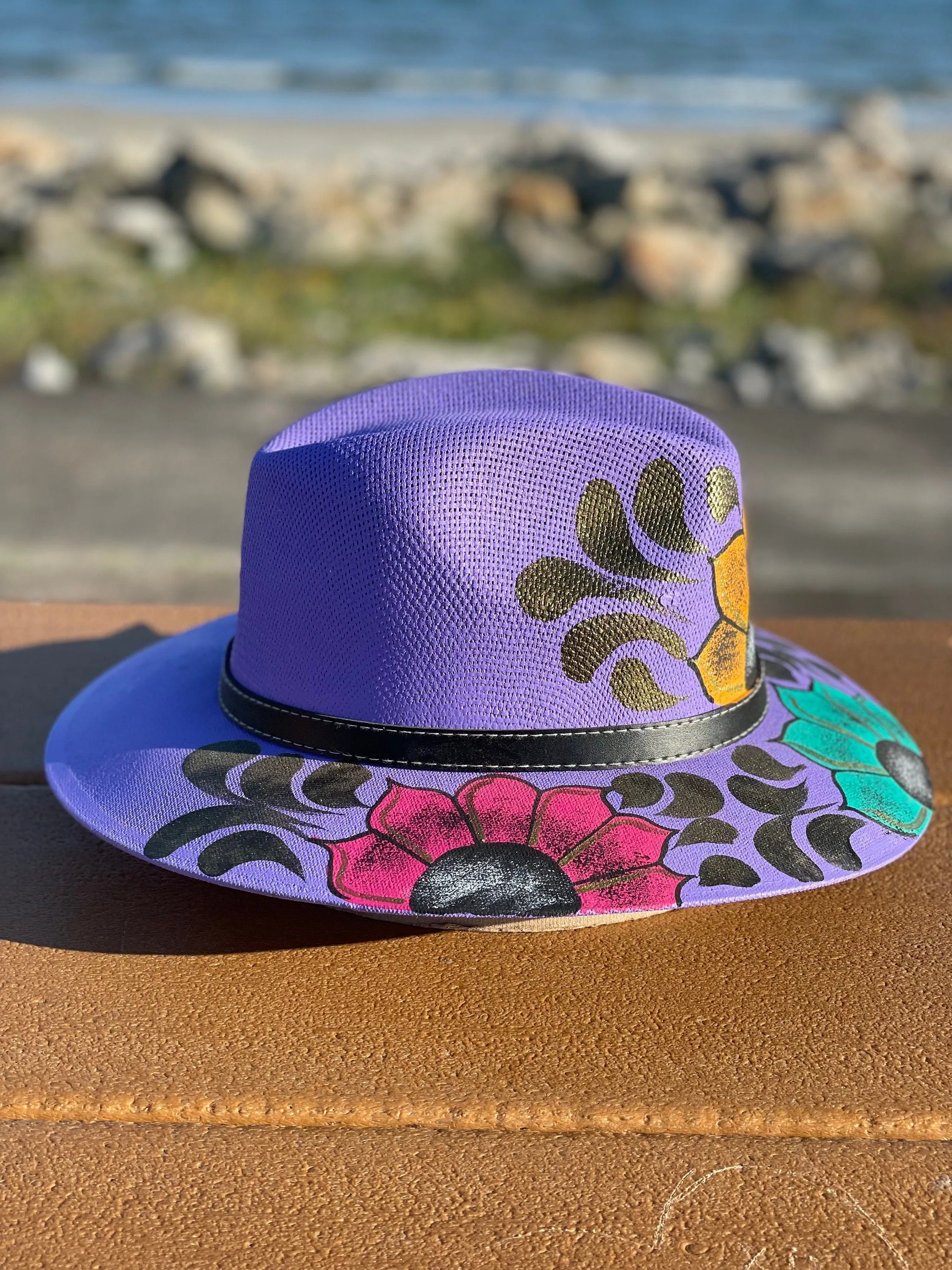 Hand Painted Hat, Painted Straw Hat, Straw Hat, Mexican Hat, Panama Hat, Summer Hat, Beach Hat, Men and Woman Hat