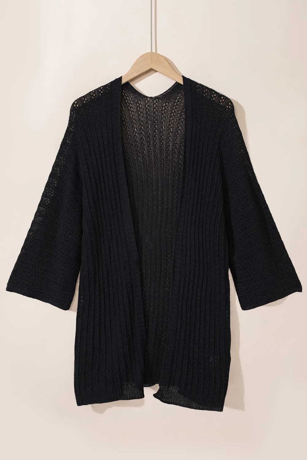 Hollow-out Knit Kimono Lightweight Cardigan