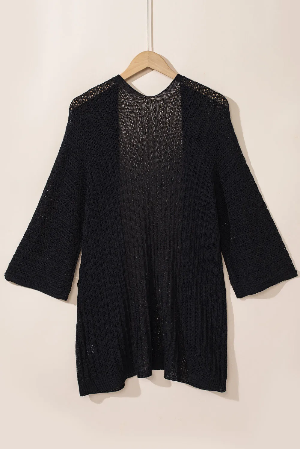 Hollow-out Knit Kimono Lightweight Cardigan