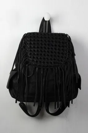 Lattice Pebbled Vegan Leather Backpack