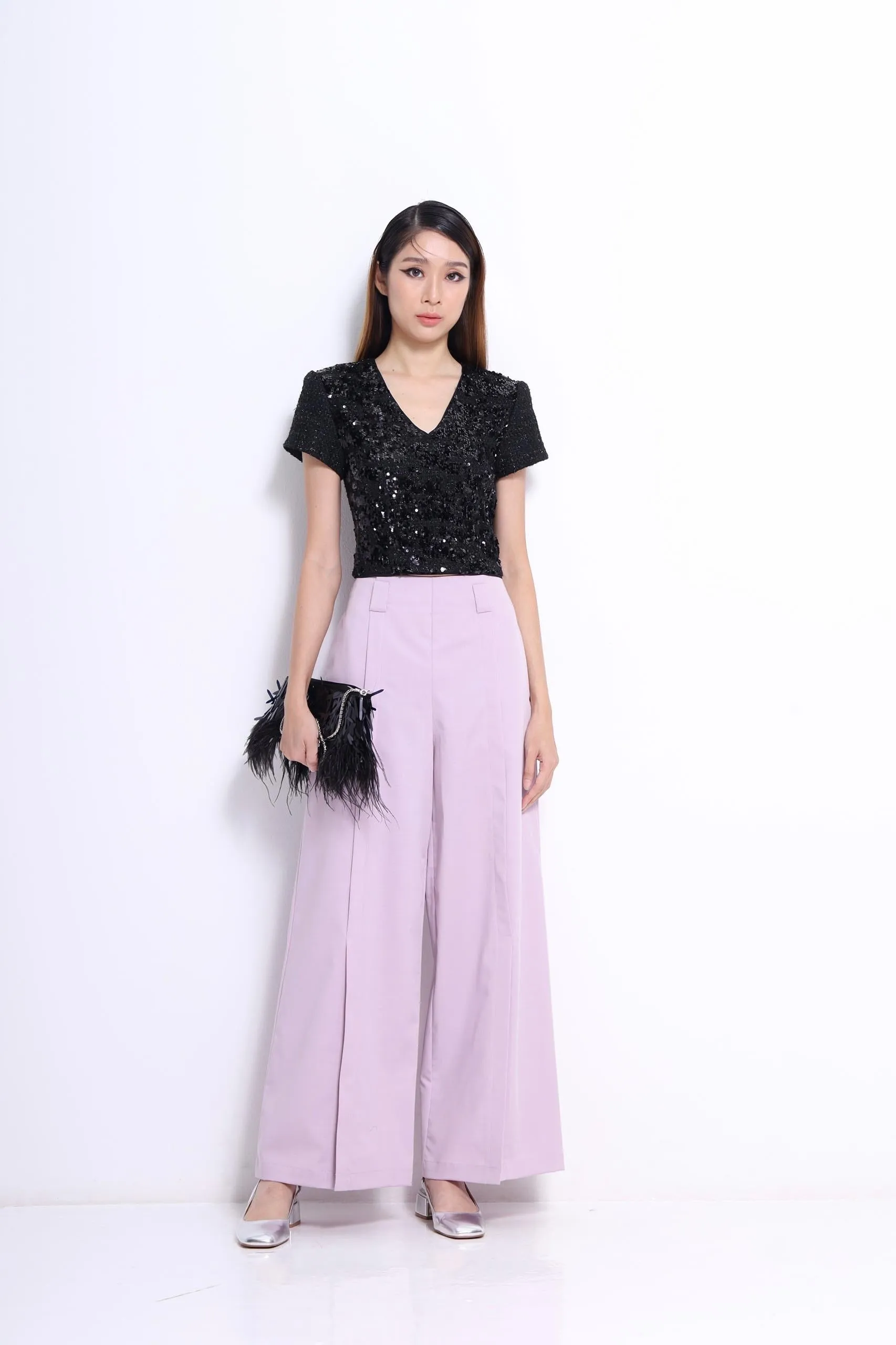 Letitia Open Slit Wide Leg Pants