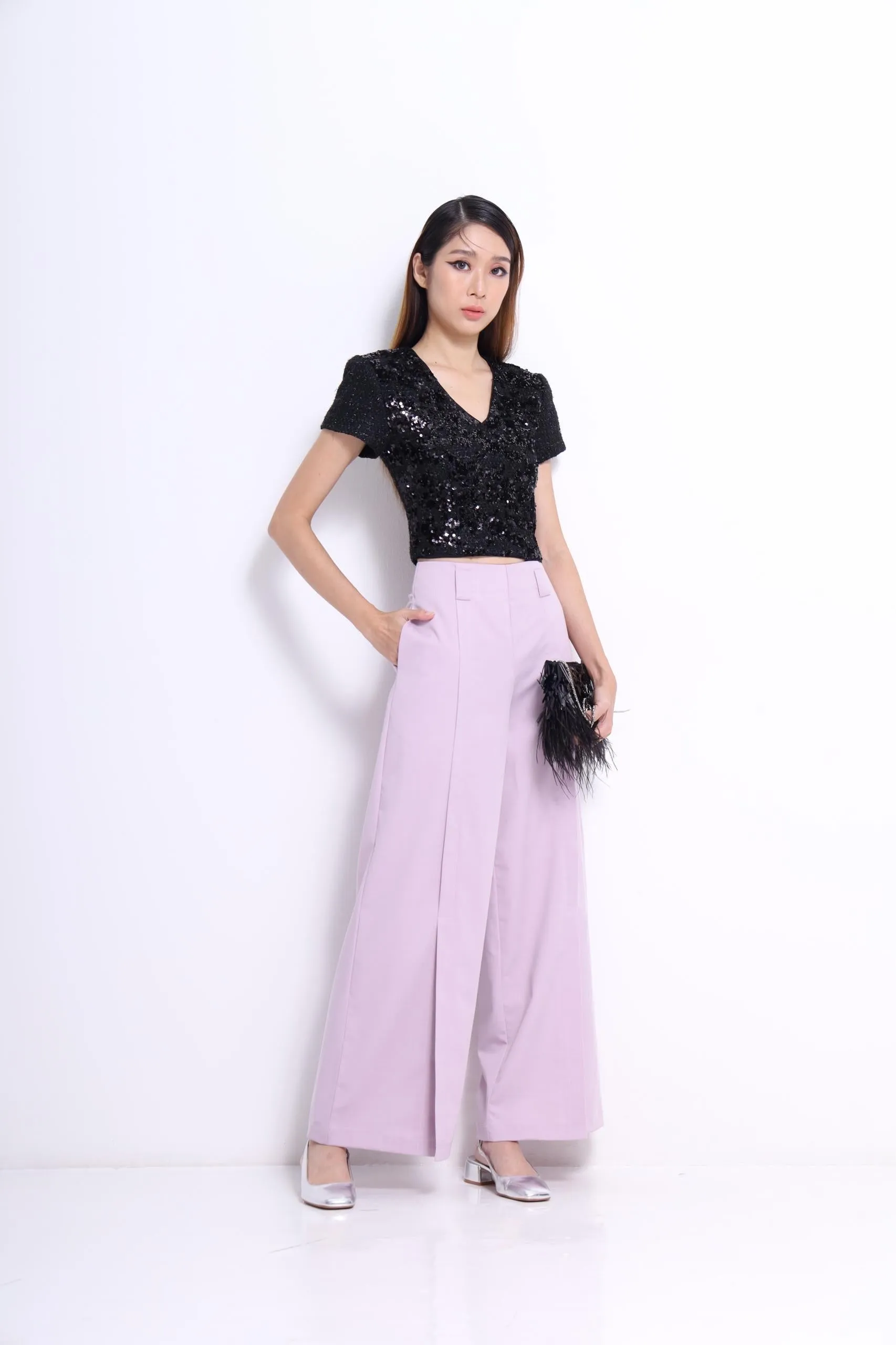 Letitia Open Slit Wide Leg Pants