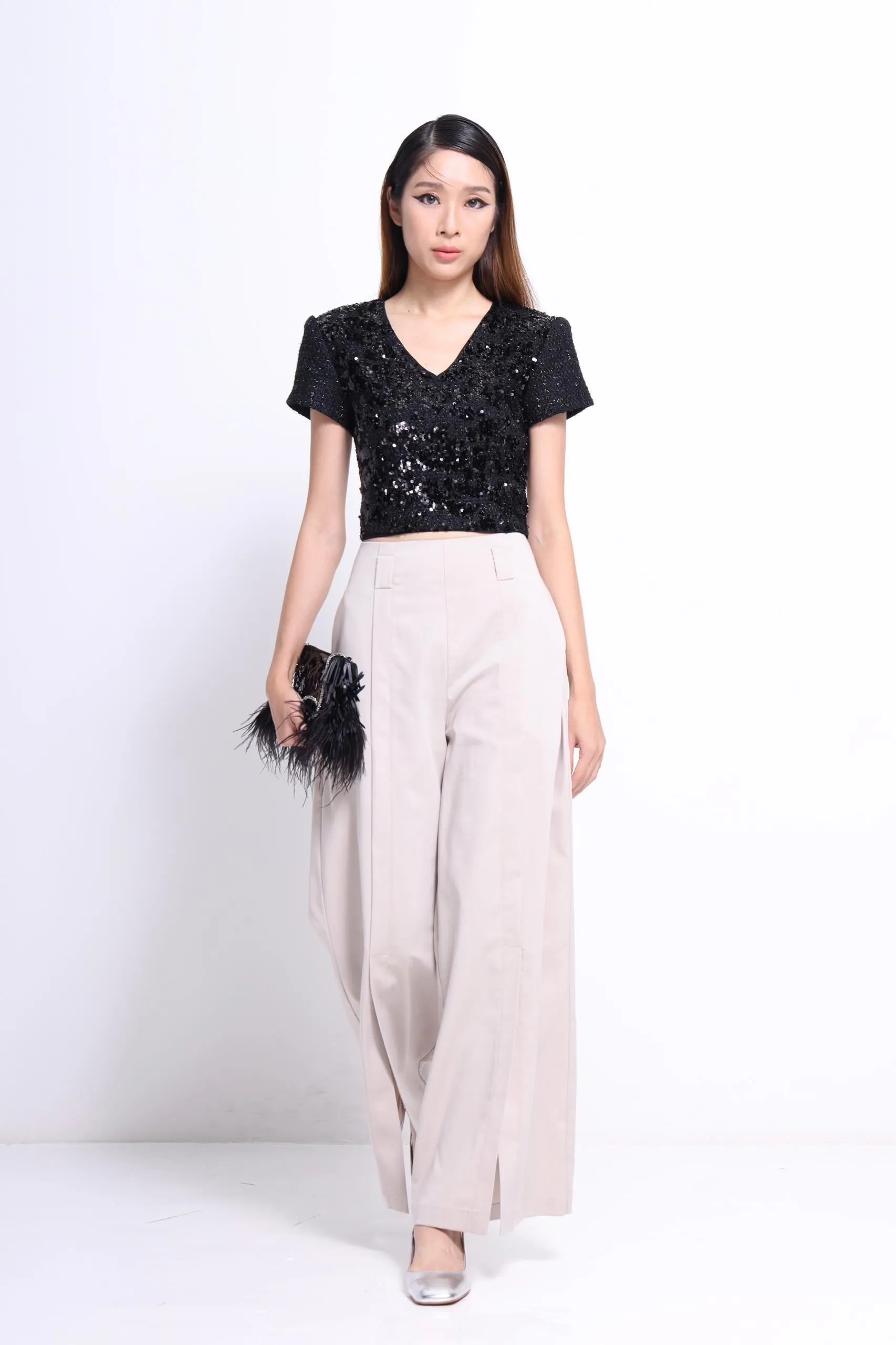 Letitia Open Slit Wide Leg Pants