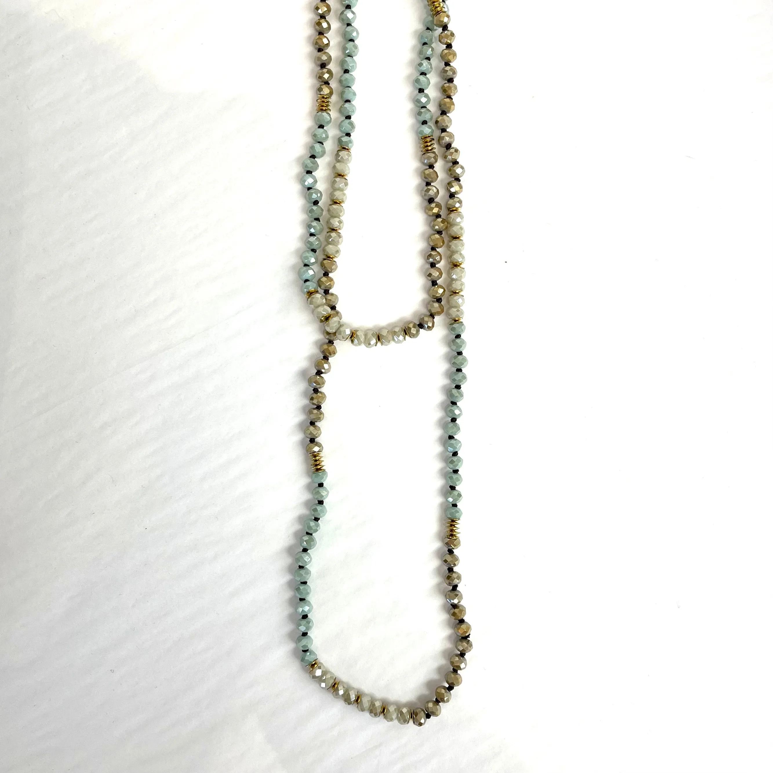 Long Hand Beaded Crystal Necklaces