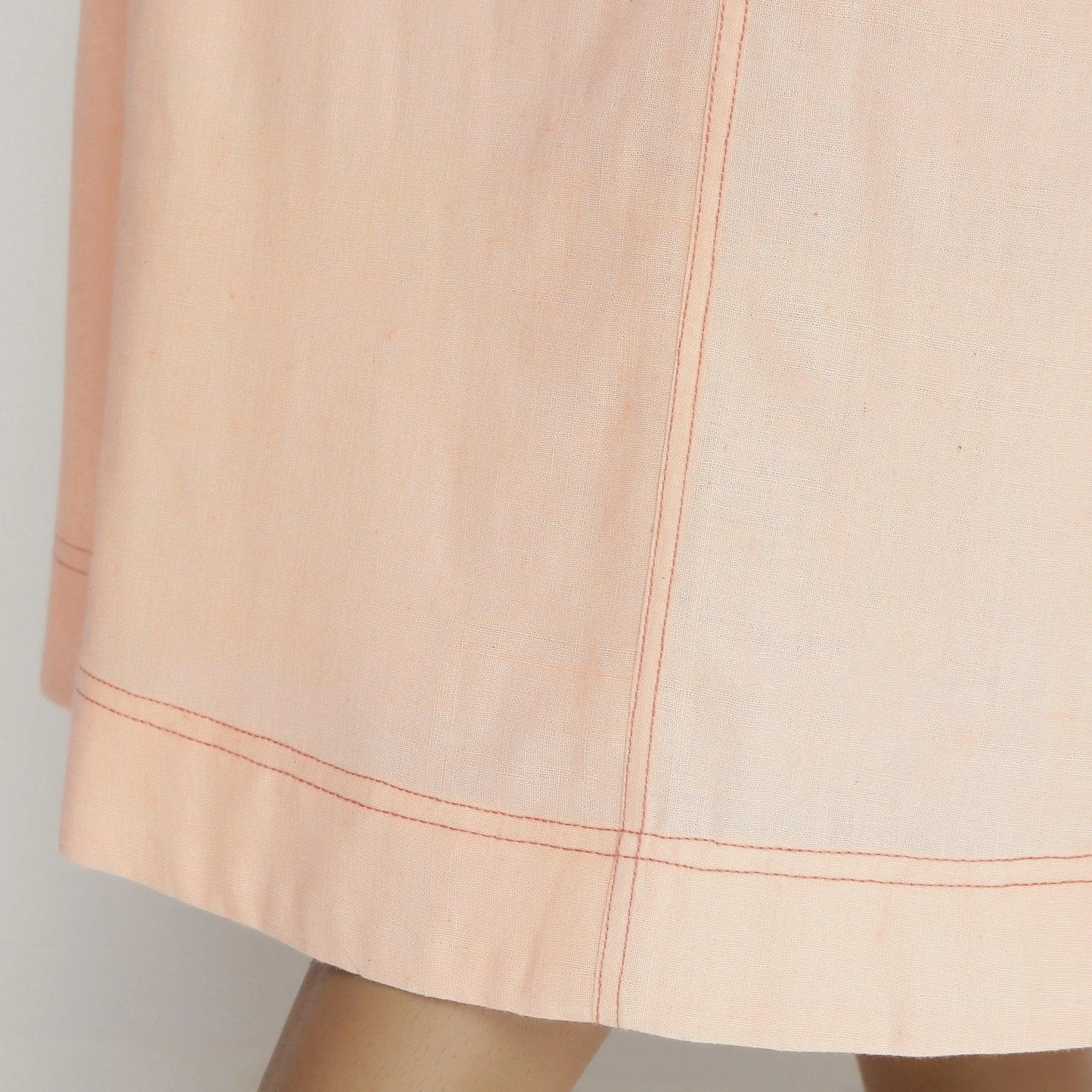 Pink Vegetable Dyed Cotton Paneled A-Line Midi Dress