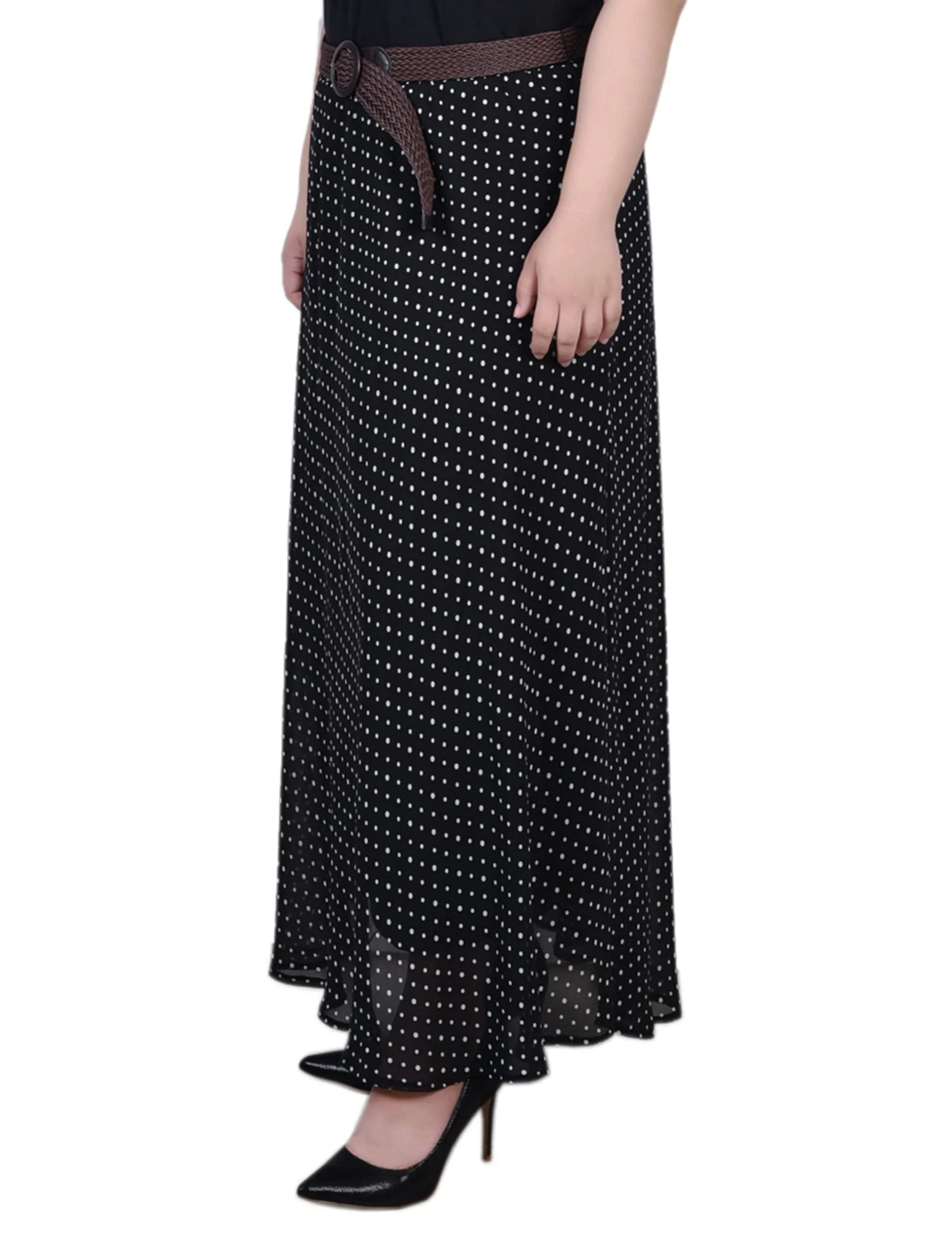 Plus Size Chiffon Maxi Skirt