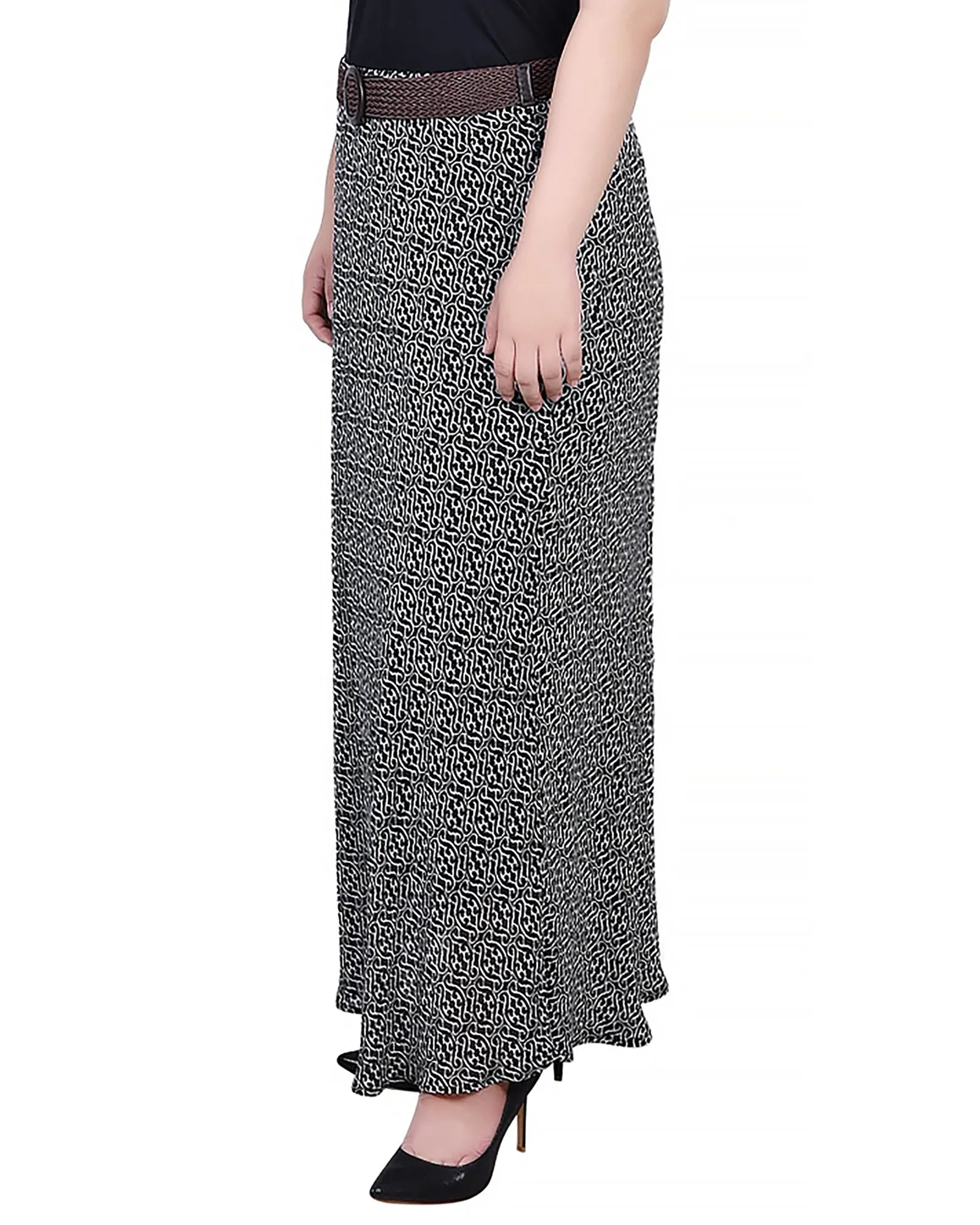 Plus Size Chiffon Maxi Skirt