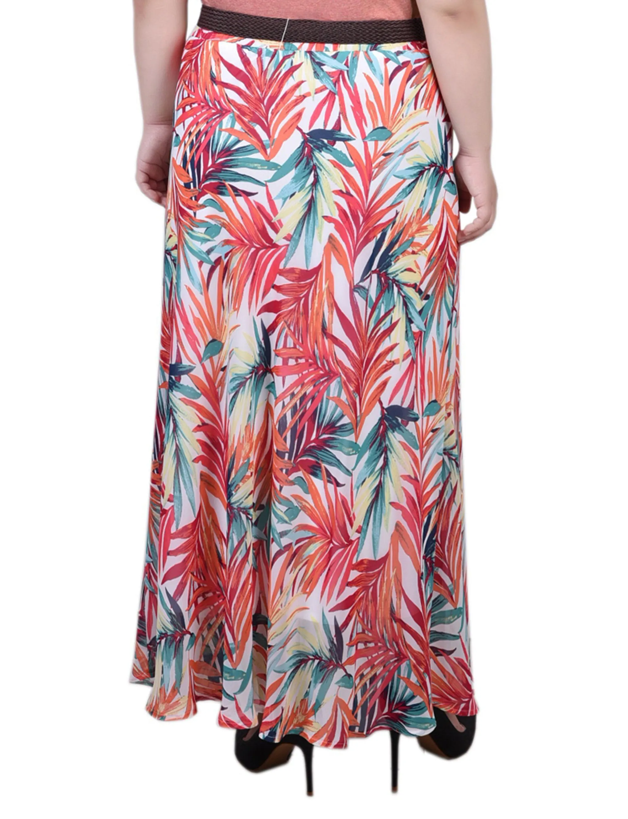 Plus Size Chiffon Maxi Skirt