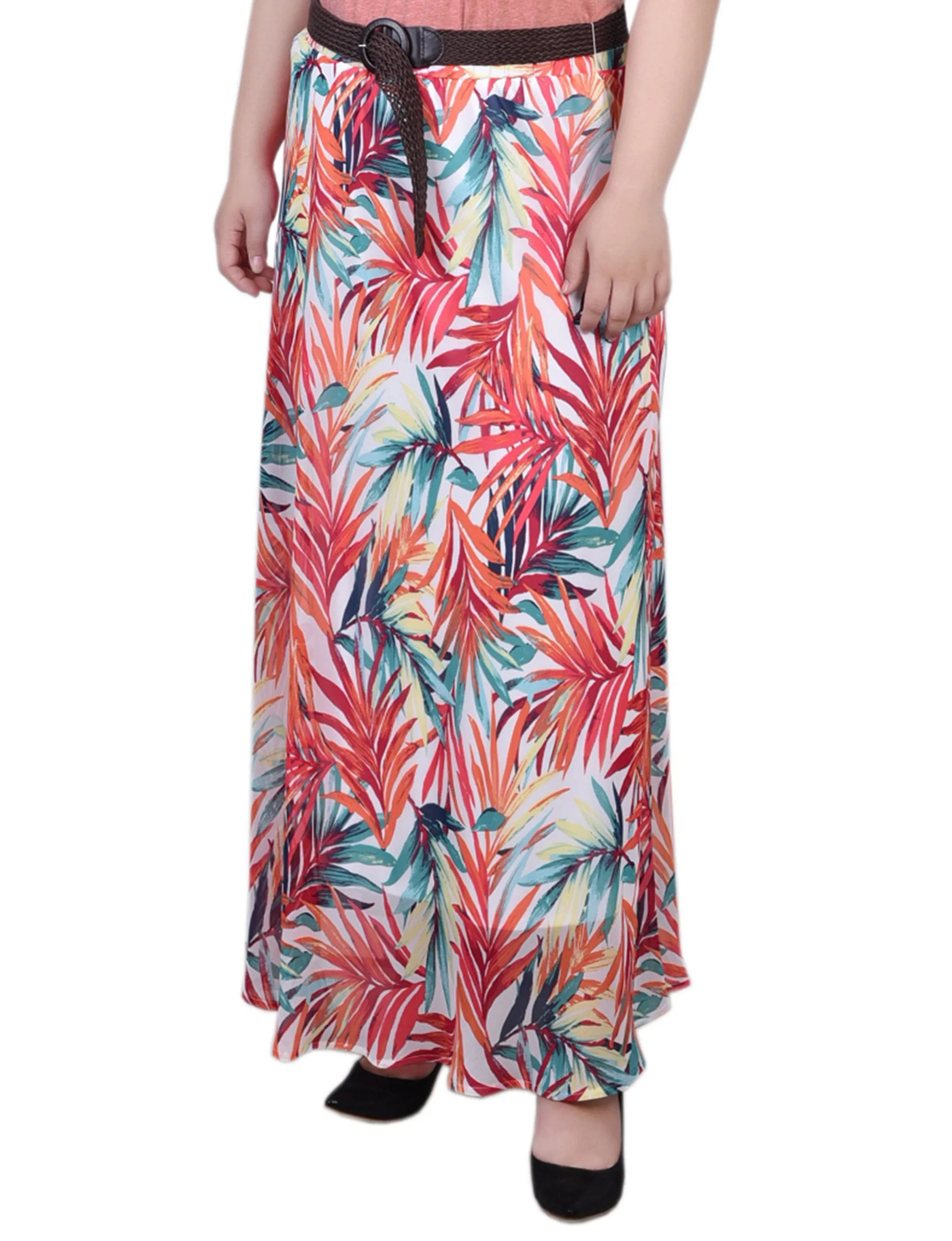 Plus Size Chiffon Maxi Skirt