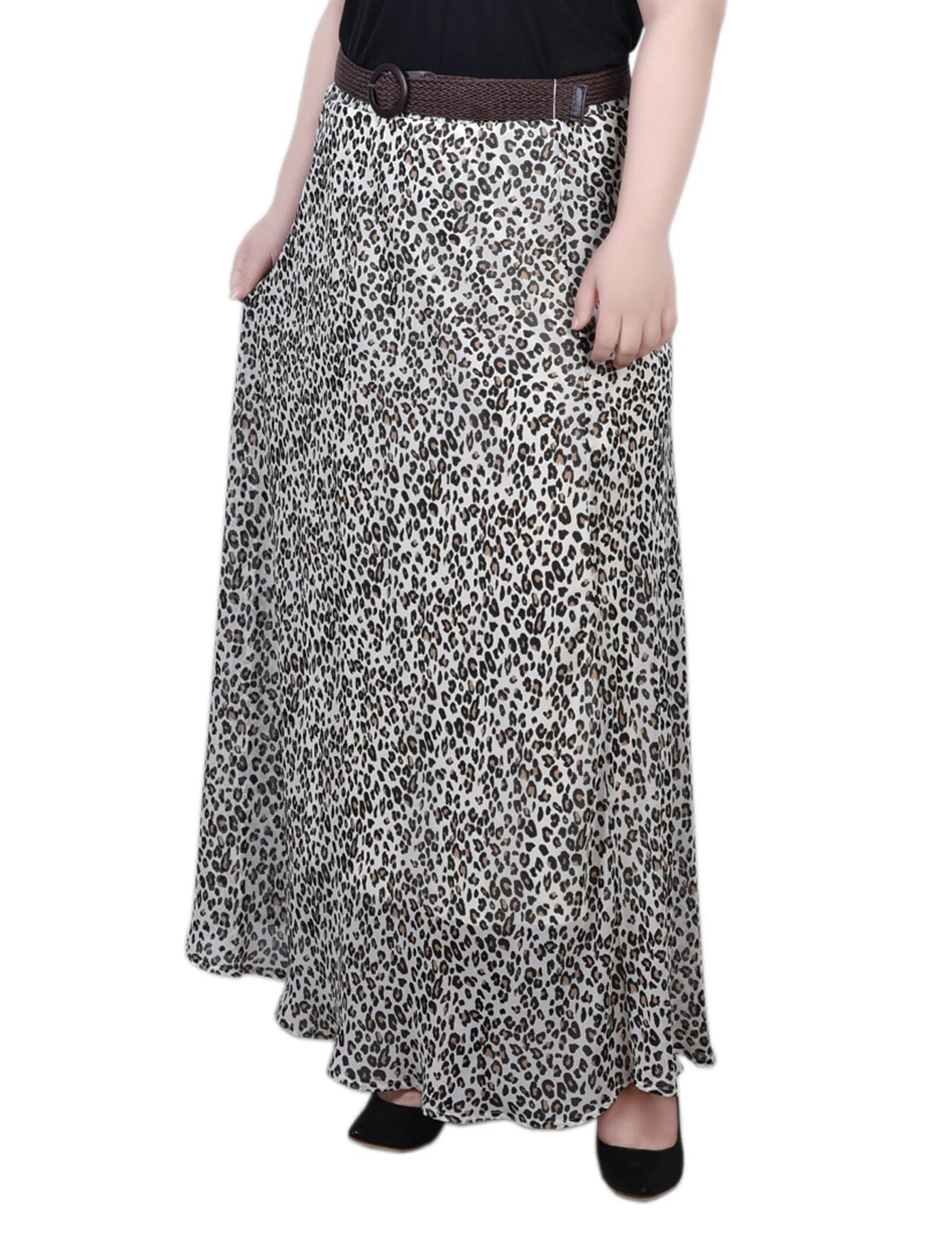 Plus Size Chiffon Maxi Skirt