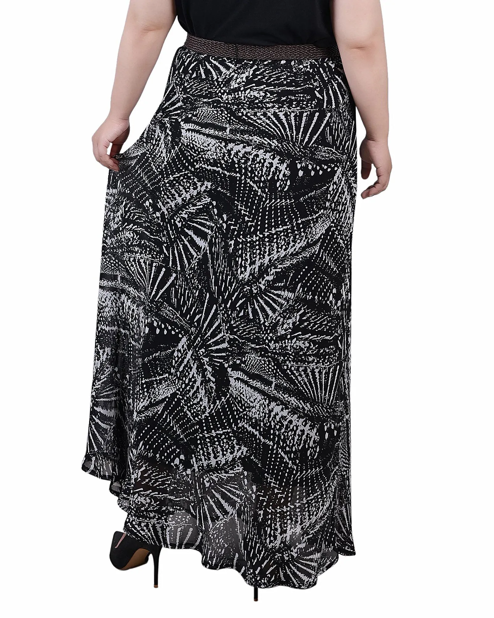 Plus Size Chiffon Maxi Skirt