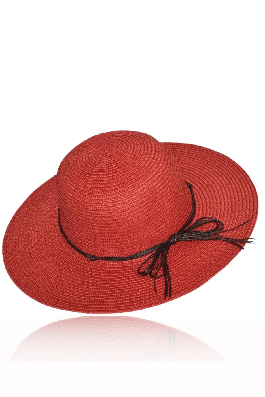 Sazety Red Straw Beach Hat