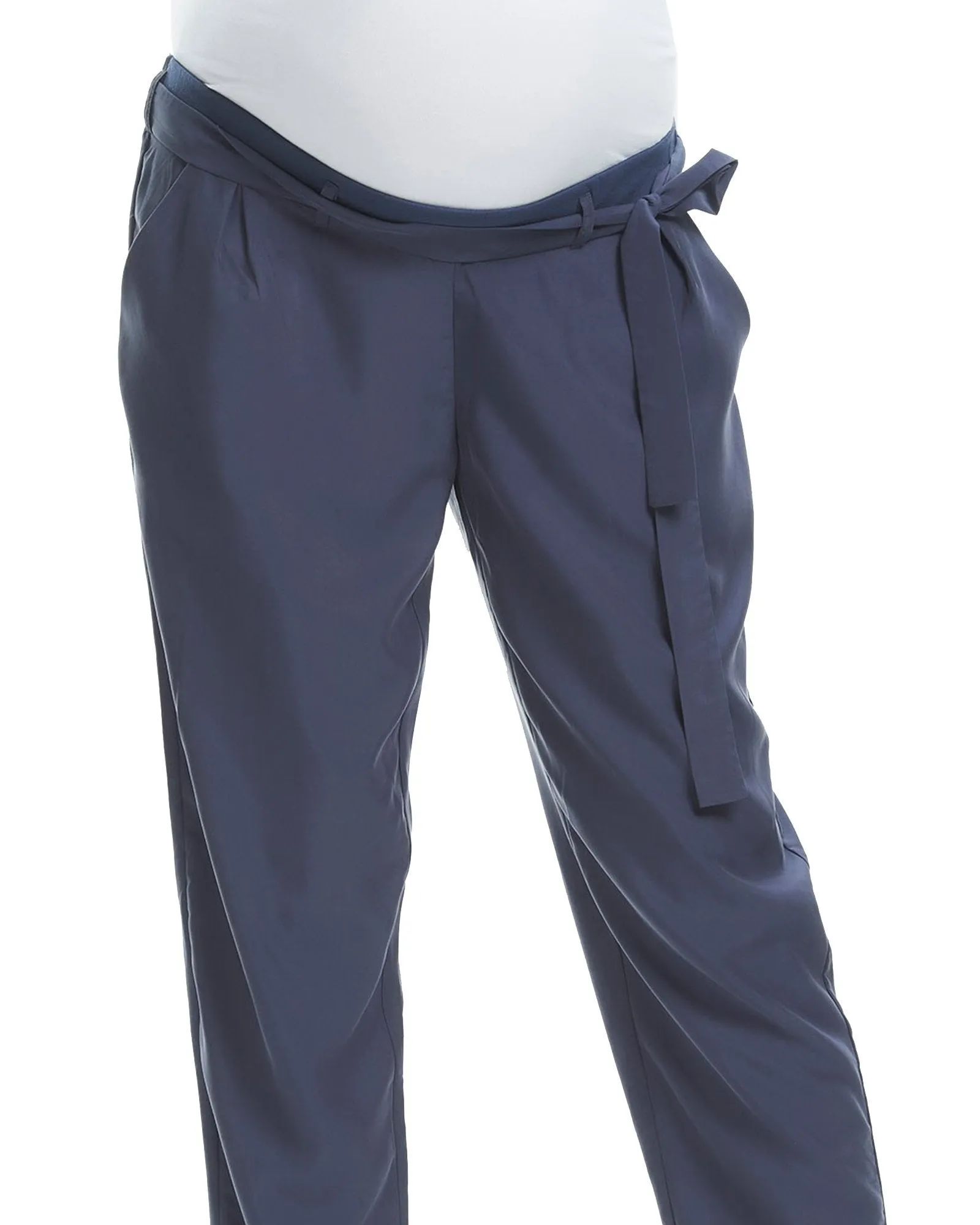 Shiloh Tie Waist Maternity Pant - Blue