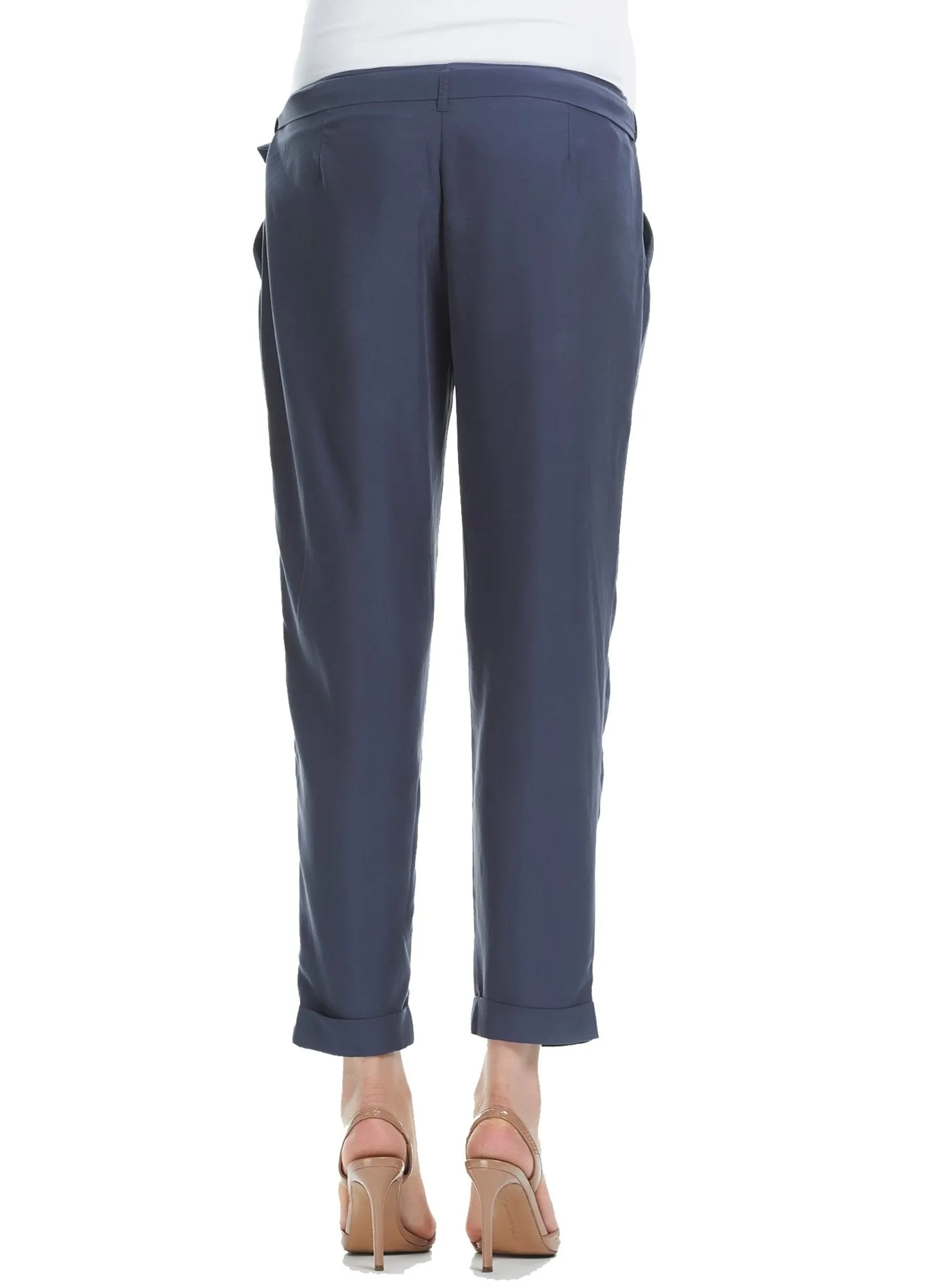 Shiloh Tie Waist Maternity Pant - Blue