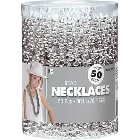 Silver Beaded Necklaces | 50ct