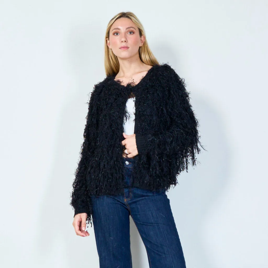 Sparkling shaggy cardigan wholesale