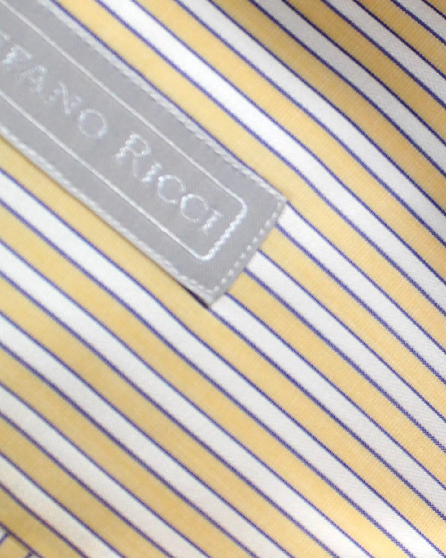 Stefano Ricci Dress Shirt White Orange Blue Striped Design 43 - 17 SALE