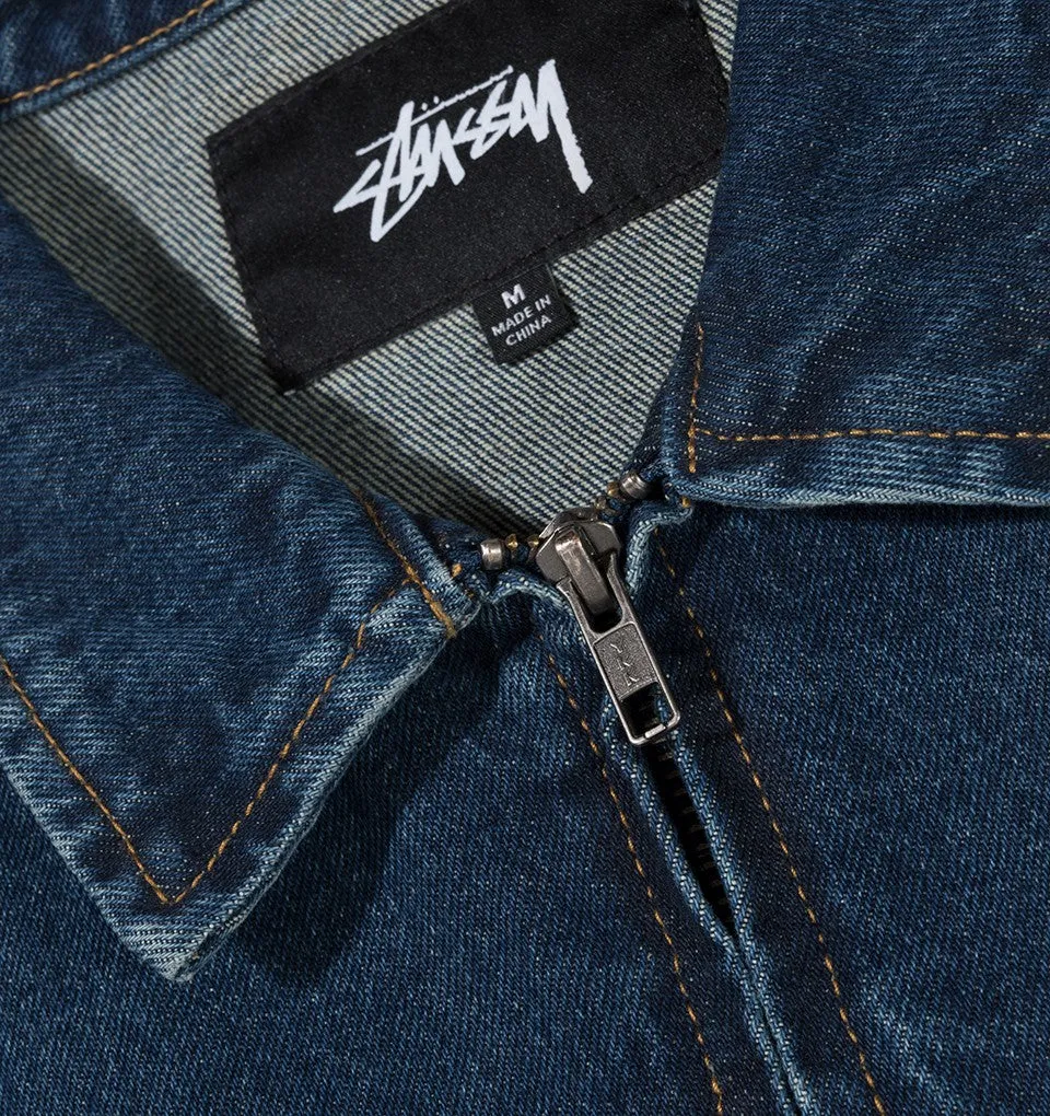 STÜSSY DENIM GARAGE JACKET // DARK BLUE