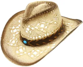 Tea Stain Toyo Cowboy Hat with Stone Band