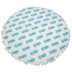 TW353X026A  Pineapple Print Round Fringed Beach Towel