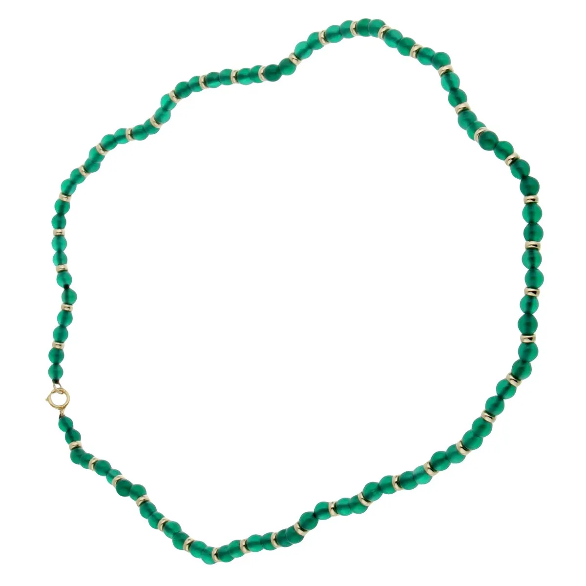 Van Cleef & Arpels Chrysophase Beaded Gold Necklace