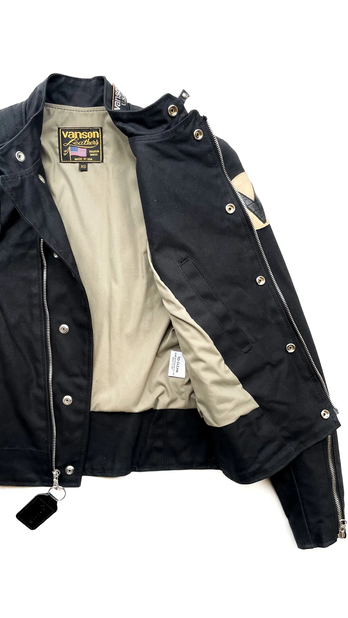 Vanson - Ladies Mota Jacket - Black Waxed Canvas