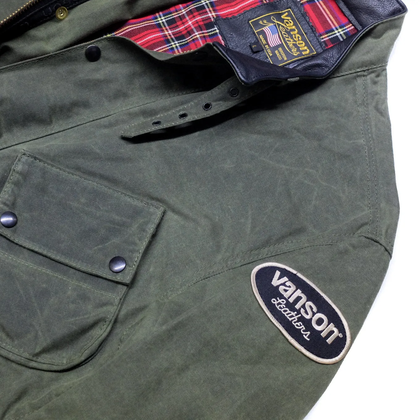 Vanson - Stormer Jacket - Olive Waxed Canvas