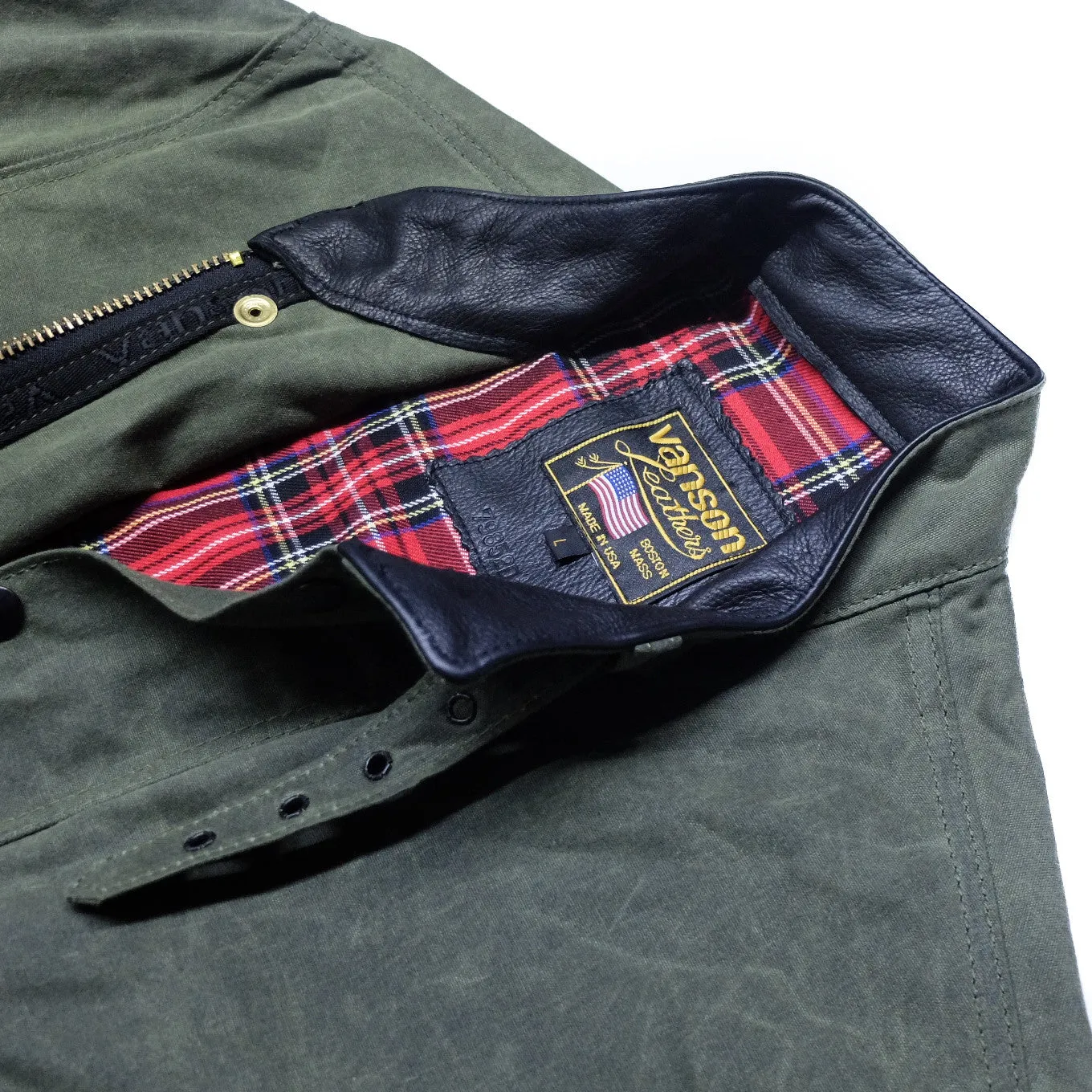 Vanson - Stormer Jacket - Olive Waxed Canvas