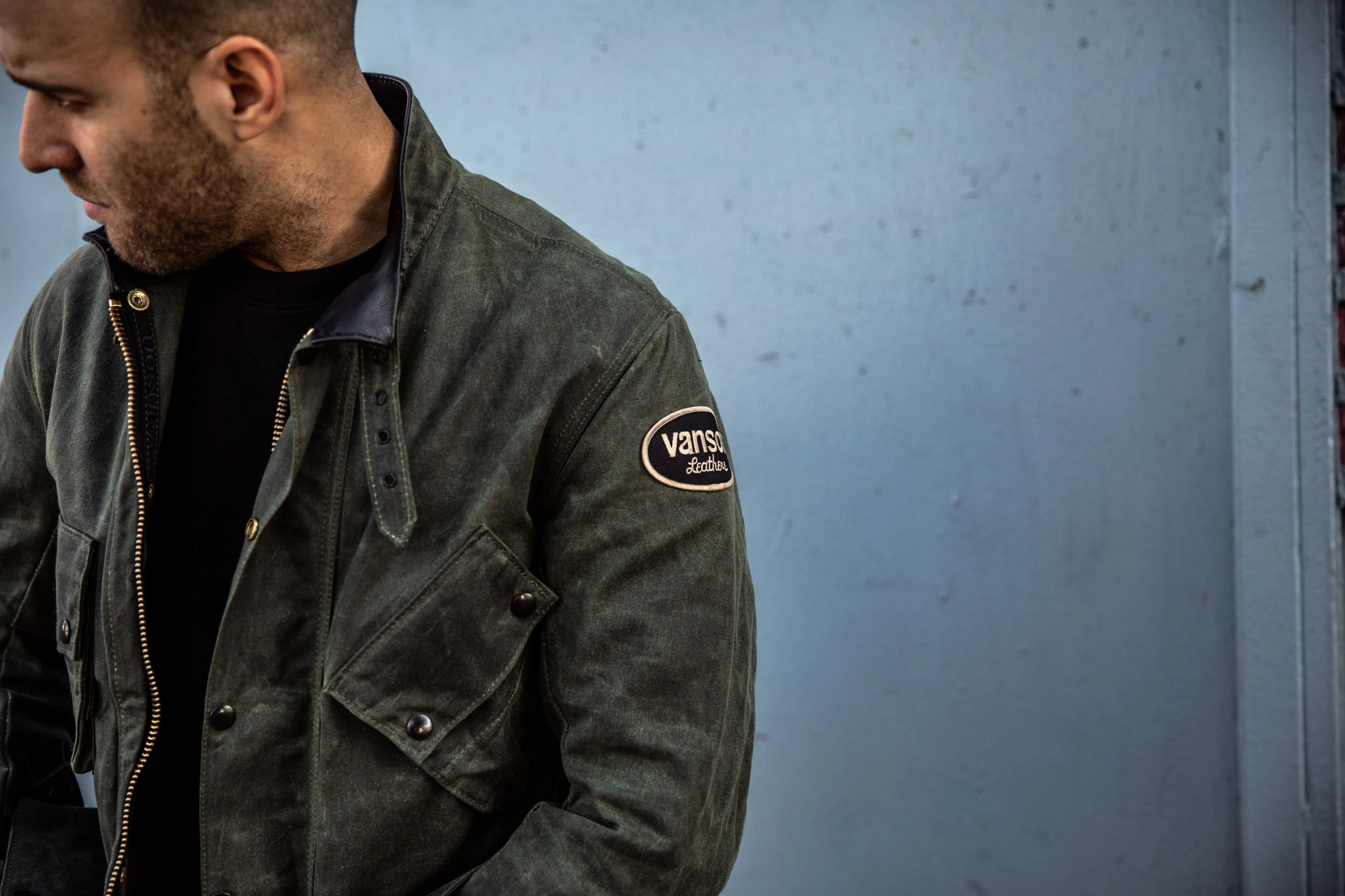 Vanson - Stormer Jacket - Olive Waxed Canvas