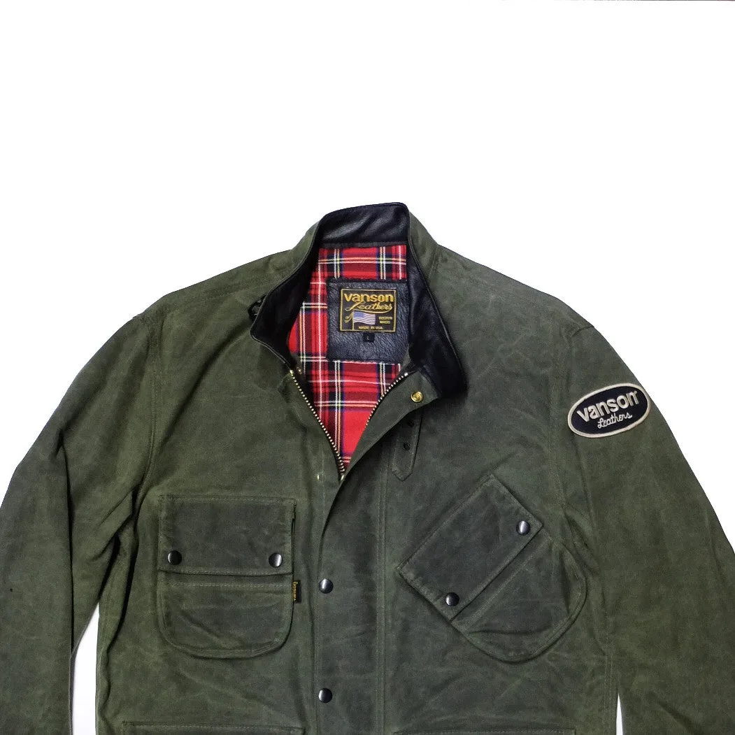 Vanson - Stormer Jacket - Olive Waxed Canvas