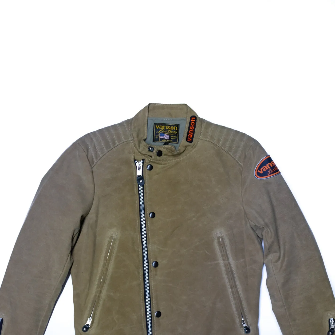 Vanson - Trophy Jacket - Tan Waxed Canvas