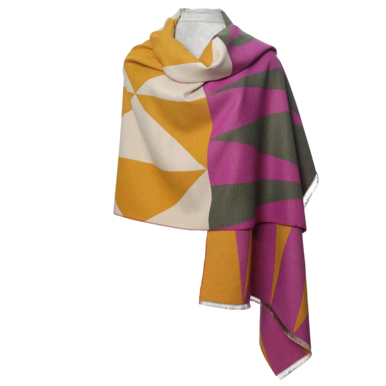 Wrap Reversible Geo Mustard